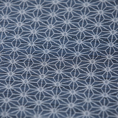 高級座布団カバー 銘仙判 55×59cm 麻の葉文様 (青色) 撥水加工/手洗い可 日本製