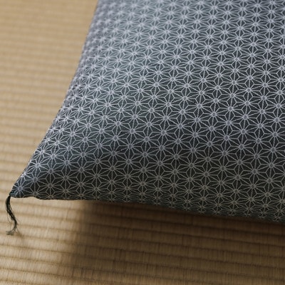高級座布団カバー 銘仙判 55×59cm 麻の葉文様(緑色) 撥水加工/手洗い可 日本製