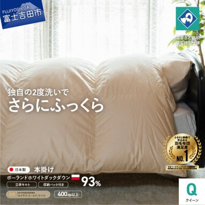 羽毛本掛けふとん クイーン ポーランド産 ダック93% 日本製 羽毛布団 国産 【創業100年】