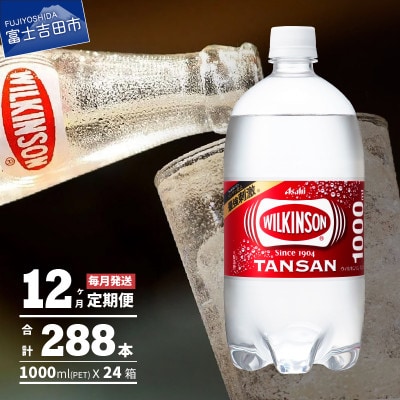 【毎月定期便】【12ヶ月お届け!】強炭酸水 ウィルキンソン タンサン 1L×2箱(計24本)全12回