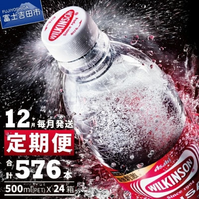 【毎月定期便】強炭酸水 ウィルキンソン タンサン500ml×2箱(48本入) アサヒ飲料全12回