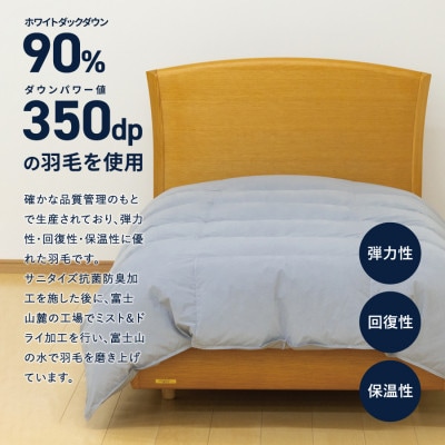 ちょうどいい薄手タイプの羽毛布団ライトグレー　シングル　羽毛量0.5kg