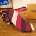 ファクトリーブランド「HADACHU」のシルクネクタイ NTM111 ストライプ/ピンク 日本製