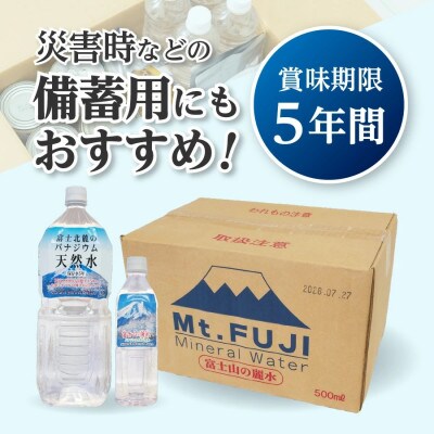 【毎月定期便】【6か月お届け】バナジウム天然水 500ml×24本 富士山の麗水 5年保存全6回