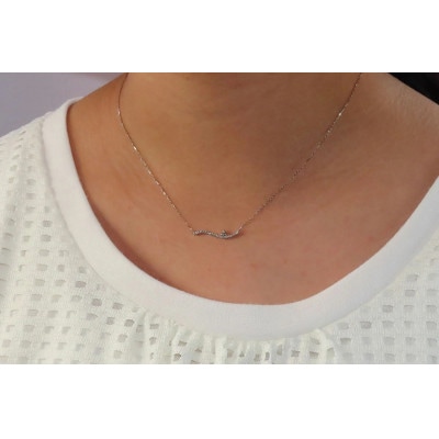 K18ピンクゴールド　ダイヤモンドペンダント(ウェーブ)　MJ-1123