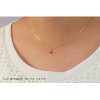 K18ピンクゴールド　ダイヤモンドペンダント(スクエア)MJ-1148