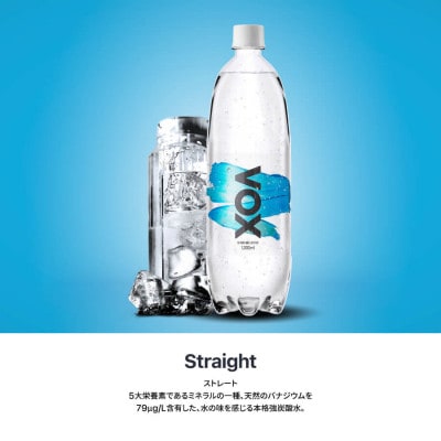 【全12回定期便】強炭酸水 1L 15本(1箱) VOX ストレート バナジウム ペットボトル