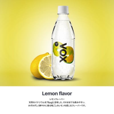 【毎月定期便】炭酸水500ml 35本 VOX レモン 強炭酸水 バナジウム ペットボトル全2回
