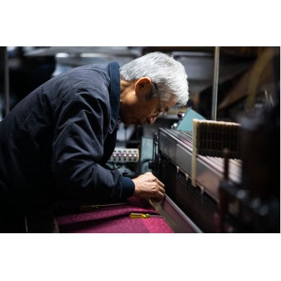 筑後市産織物　紳士用甚平(しじら織・縞柄) 茶 LLサイズ
