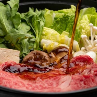 筑後船小屋牛肩ロースすき焼き400g ＜老舗不二家とのコラボ＞【よしおかのたれ付き300ml】