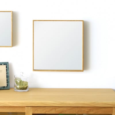 ボックスミラー 35cm角 ウォルナット【天然木製】【高野木工】