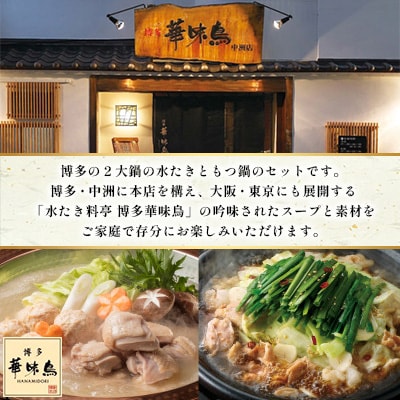 博多華味鳥　水たき・もつ鍋セット (H-C1W)(筑後市)