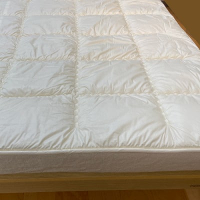 ベッドパッド クイーン フランス産プレミアムウール100% 160×200cm ボリュームタイプ