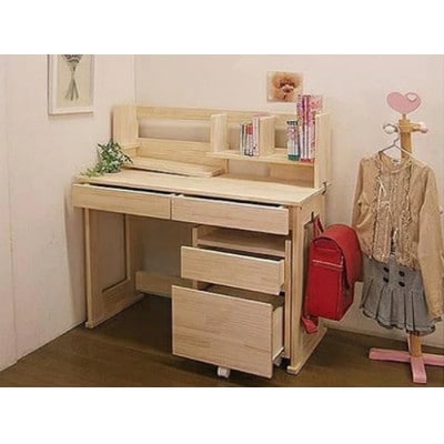 ハンドメイド天然木パイン材デスク(学習机)「リード」3点セット