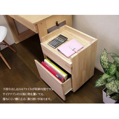 ハンドメイド天然木パイン材学習机用ワゴン(7タイプ対応)キャスター付き