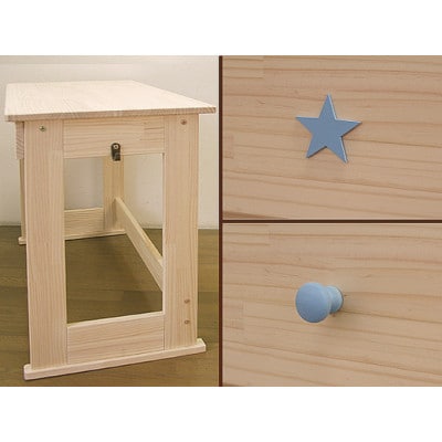 ハンドメイド学習机「スター」パイン材3点セット