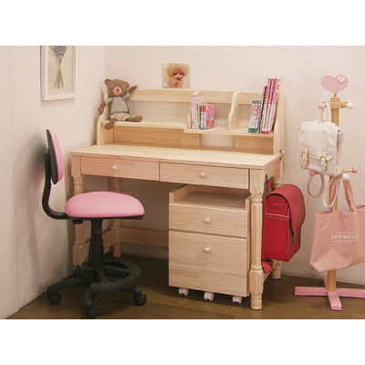 ハンドメイド学習机「カントリー」パイン材3点セット