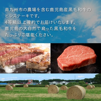 鹿児島県産黒毛和牛4等級以上ヒレステーキ3枚