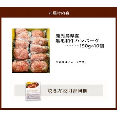 鹿児島県産黒毛和牛ハンバーグ10個 合計 1.5kg