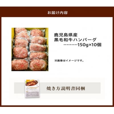 鹿児島県産黒毛和牛ハンバーグ10個 合計 1.5kg