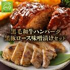 鹿児島県産黒毛和牛ハンバーグ・黒豚ロース味噌漬セット