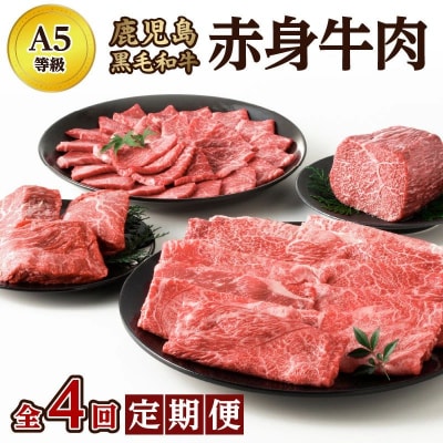 【全4回】A5等級 鹿児島黒毛和牛 赤身牛肉 定期便