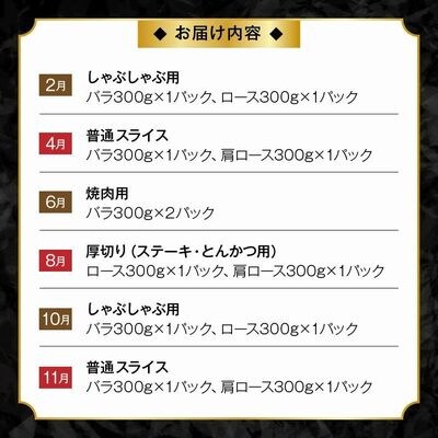 【全6回】かごしま黒豚スライス定期便ハーフ