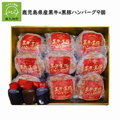 鹿児島県産 黒牛×黒豚ハンバーグ9個
