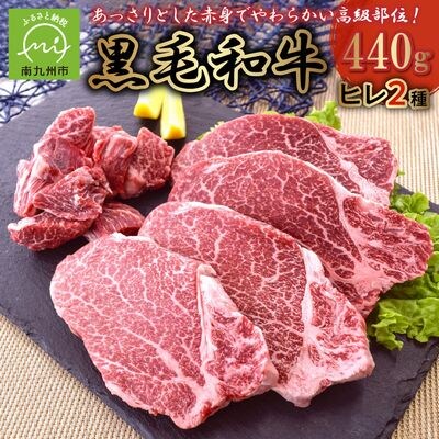 黒毛和牛 ヒレ 2種 ステーキカット サイコロカット 鹿児島県産 牛肉 赤身 カミチク 南九州市