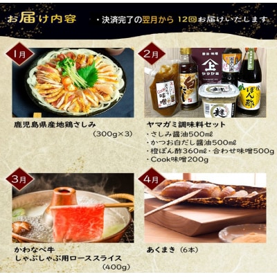 【全12回】南九州市川辺うまいもん定期便