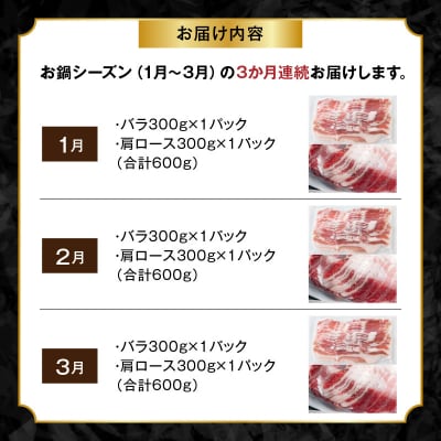 【全3回】お鍋シーズン限定!かごしま黒豚しゃぶしゃぶ定期便