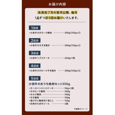 【全5回】「小田牛」定期便～肉三昧～