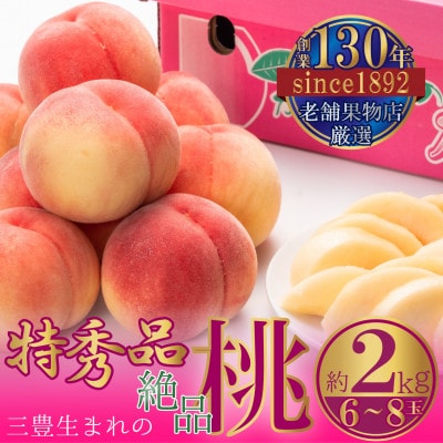 【2025年6月下旬より順次発送】特秀品!三豊市生まれの絶品「桃」約2kg(6～8玉)
