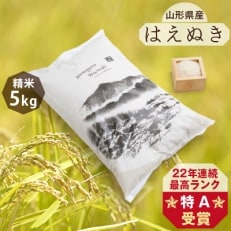令和5年産 山形県産　はえぬき　5kg(精米5kg×1袋) | ふるさと納税のお礼品