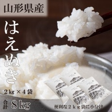 令和5年産 山形県産 はえぬき 精米2kg×4袋　計8kg