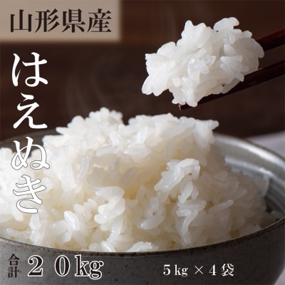 令和6年産 山形県産　はえぬき　精米20kg(5kg×4袋)