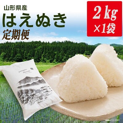 【毎月定期便】山形県産はえぬき精米2kg×1袋全12回