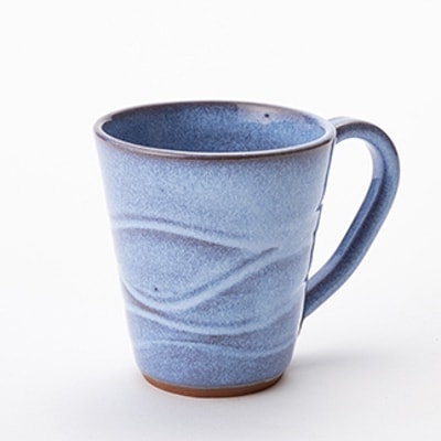 伝統工芸「新庄東山焼」手つきフリーカップセット　青×白