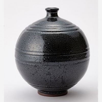 伝統工芸「新庄東山焼」油滴紋様・壷