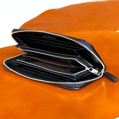 LUEGO 山形牛革 限定モデルラウンド長財布/チョコ