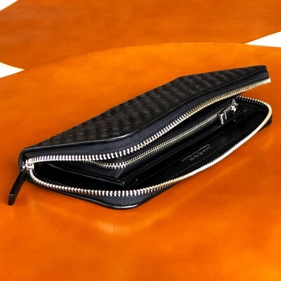 LUEGO 山形牛革 限定モデルラウンド長財布/チョコ