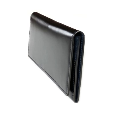 LUEGO コードバン 長財布 小銭入れ付き/ブラック×ネイビー