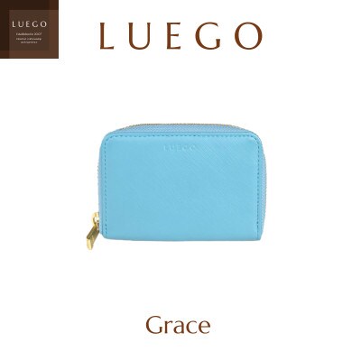 LUEGOのグレース ジャバラ式カードケース/ブルー