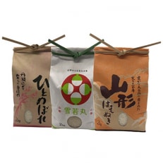 2023年11月発送開始『定期便』山形県産米2kg食べ比べ定期便全3回