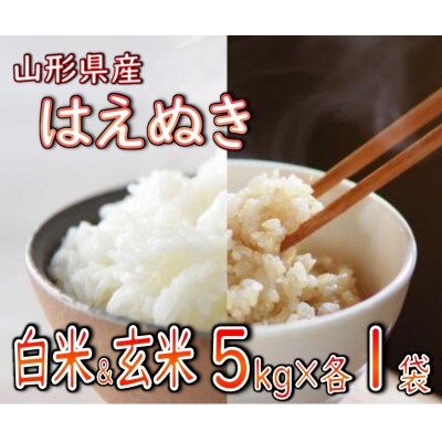 【令和6年産】2024年10月発送　はえぬき(精米)(玄米) 各5kgずつ　山形県産