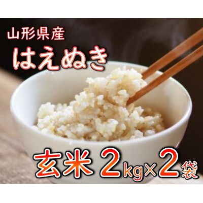 【令和6年産】2024年10月発送　はえぬき(玄米)4kg　山形県産