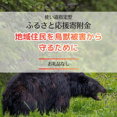 【返礼品なし】(クマ被害対策)地域住民を鳥獣被害から守りたい　寄附金1口10,000円分
