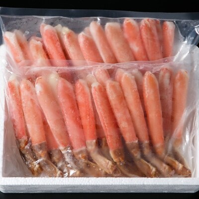 【2025年4月上旬発送】生ずわい蟹 カニしゃぶ用 棒肉1.0kg((20～25本)×2袋)