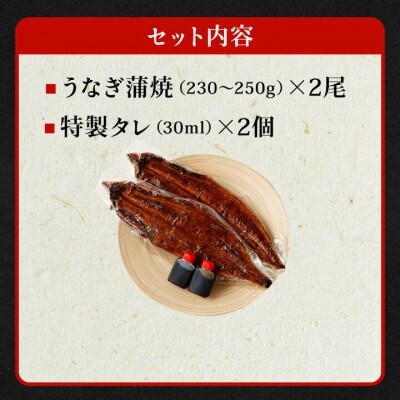 ■先行受付・年末発送【12月26日より順次発送】「国産うなぎ蒲焼」2尾(460～500g)