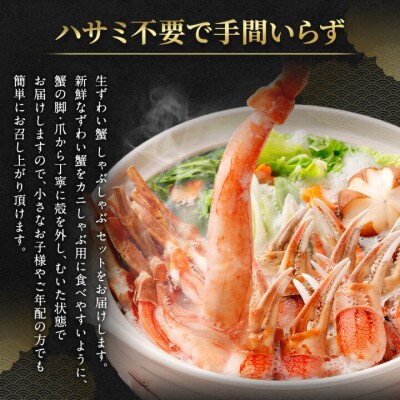 【2025年6月7日より順次発送】生ずわい蟹 しゃぶしゃぶセット(棒肉250g+爪肉500g)